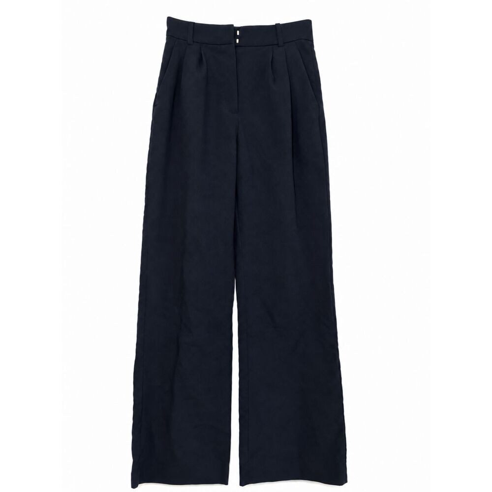 Abercrombie A&F Sloane Tailored Wide Leg Pants Navy Pleated Size 25